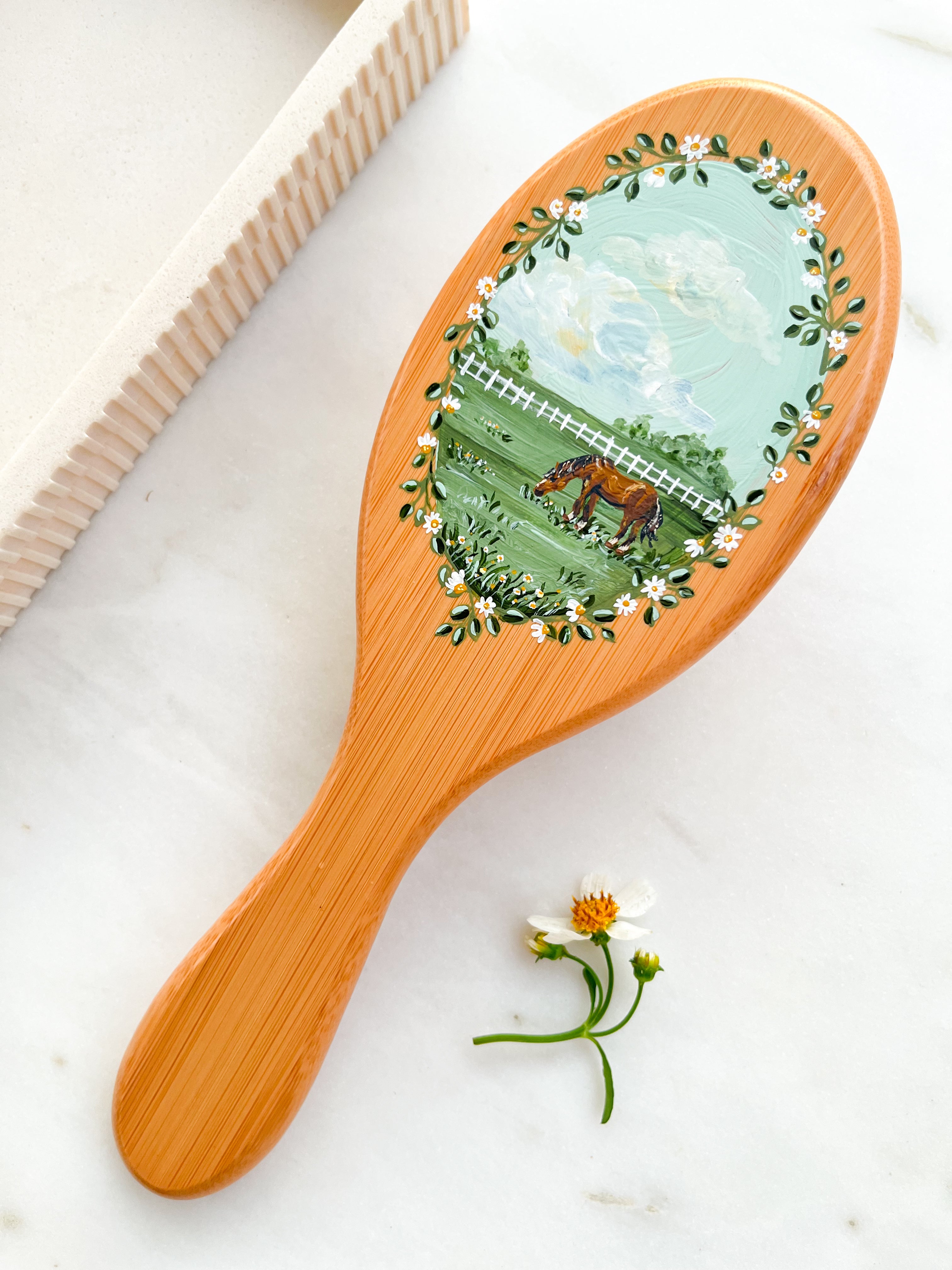 Handpainted Horse Hairbrush