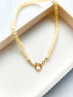 Beaded Necklace Yellow Rondelle