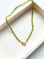 Beaded Necklace Green Jade