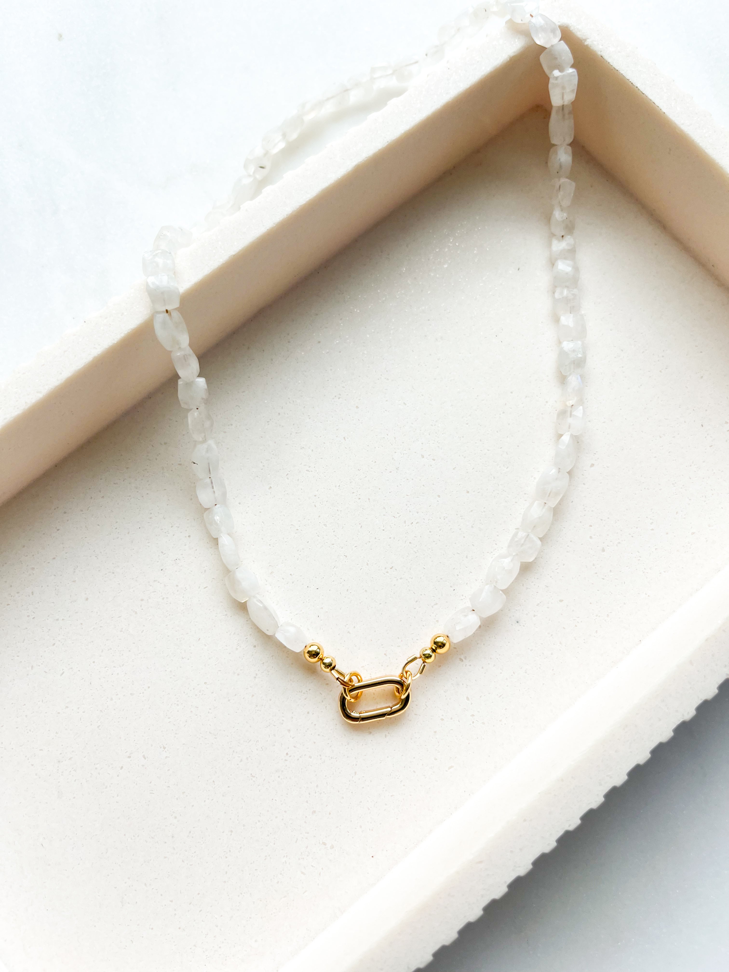 Beaded Necklace Moonstone