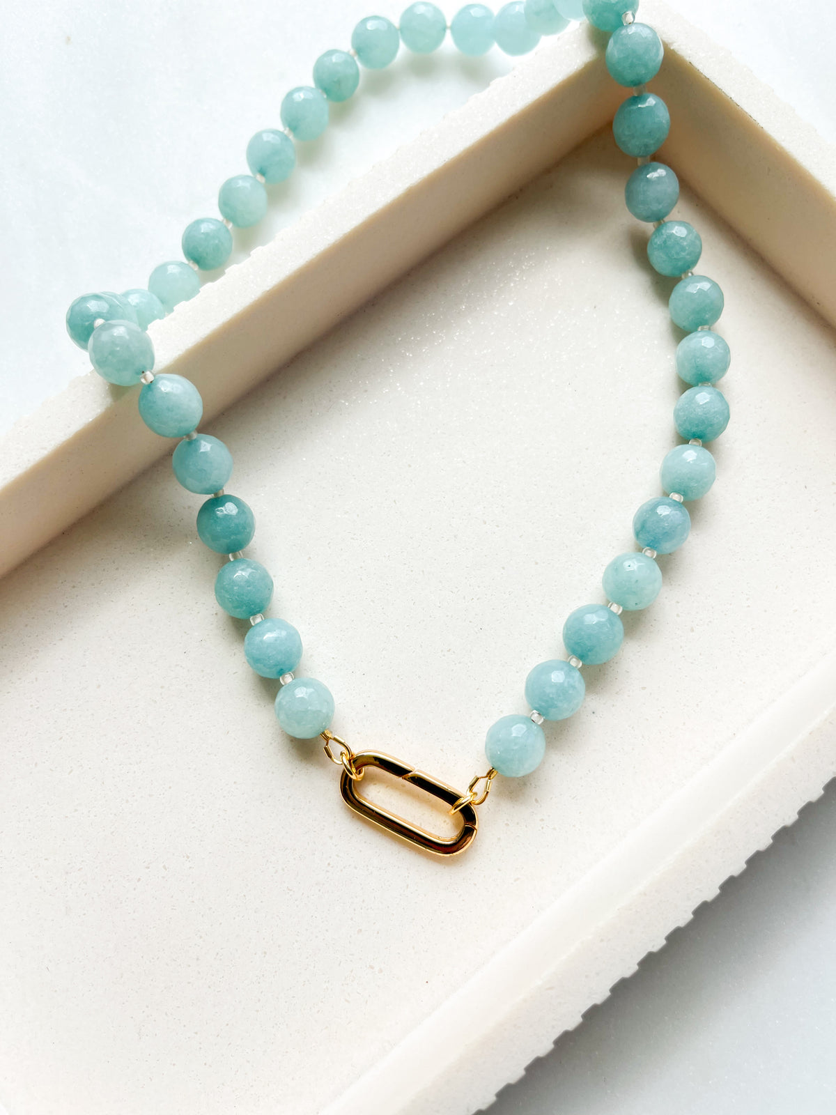 Beaded Necklace Blue Jade