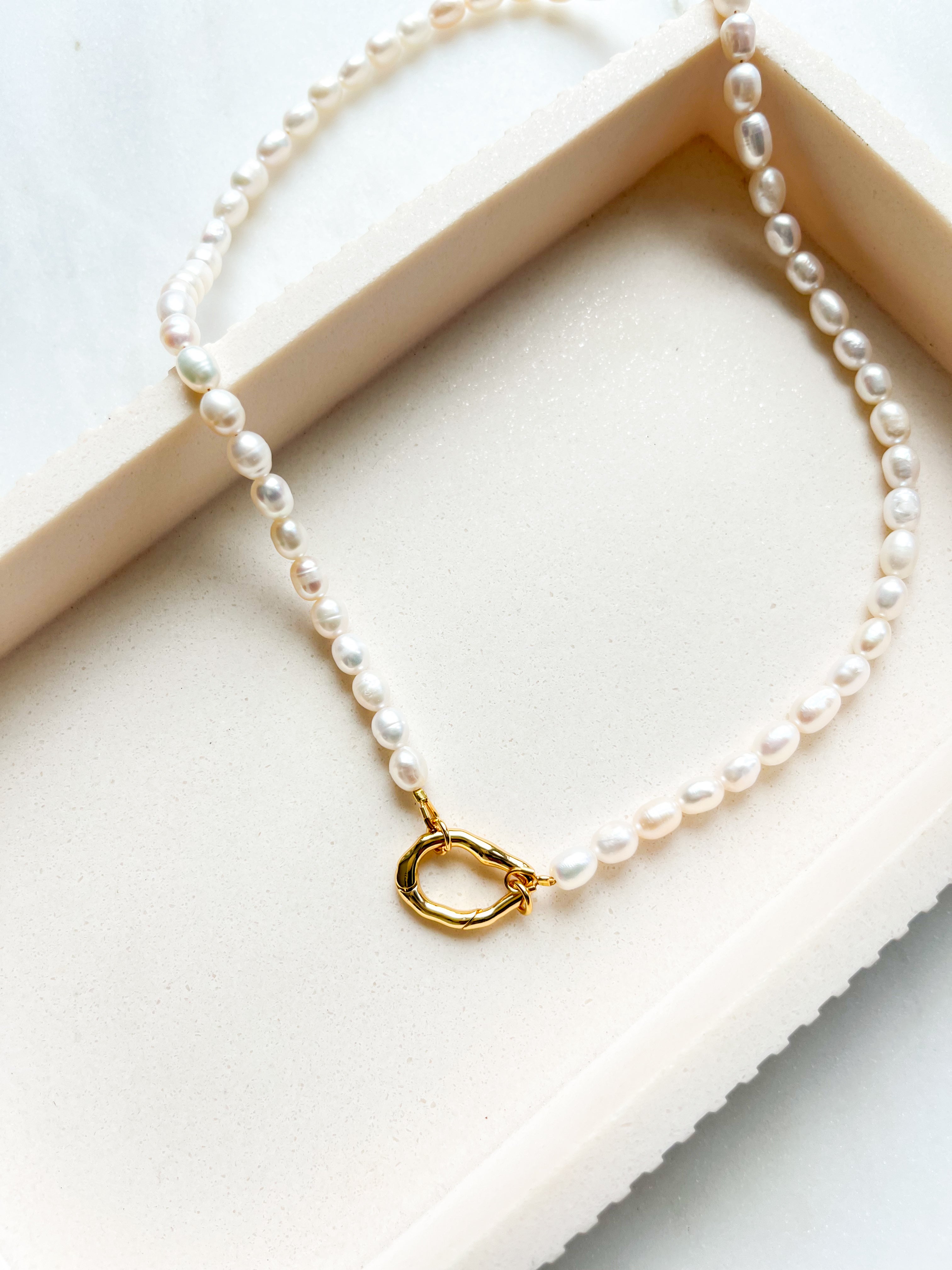 Beaded Necklace Pearls