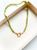 Beaded Necklace Green Jade