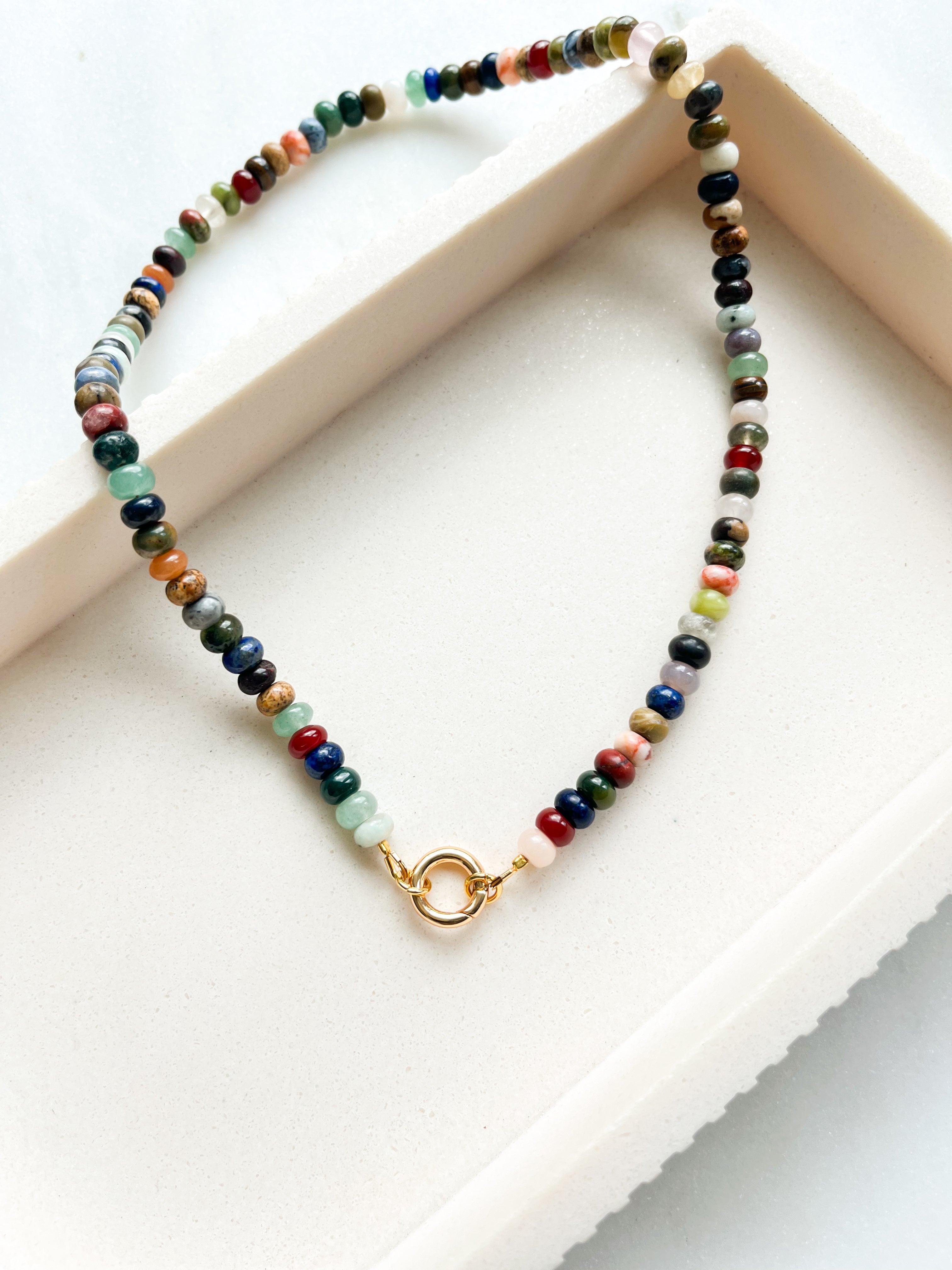 Beaded Necklace Mixed Stones