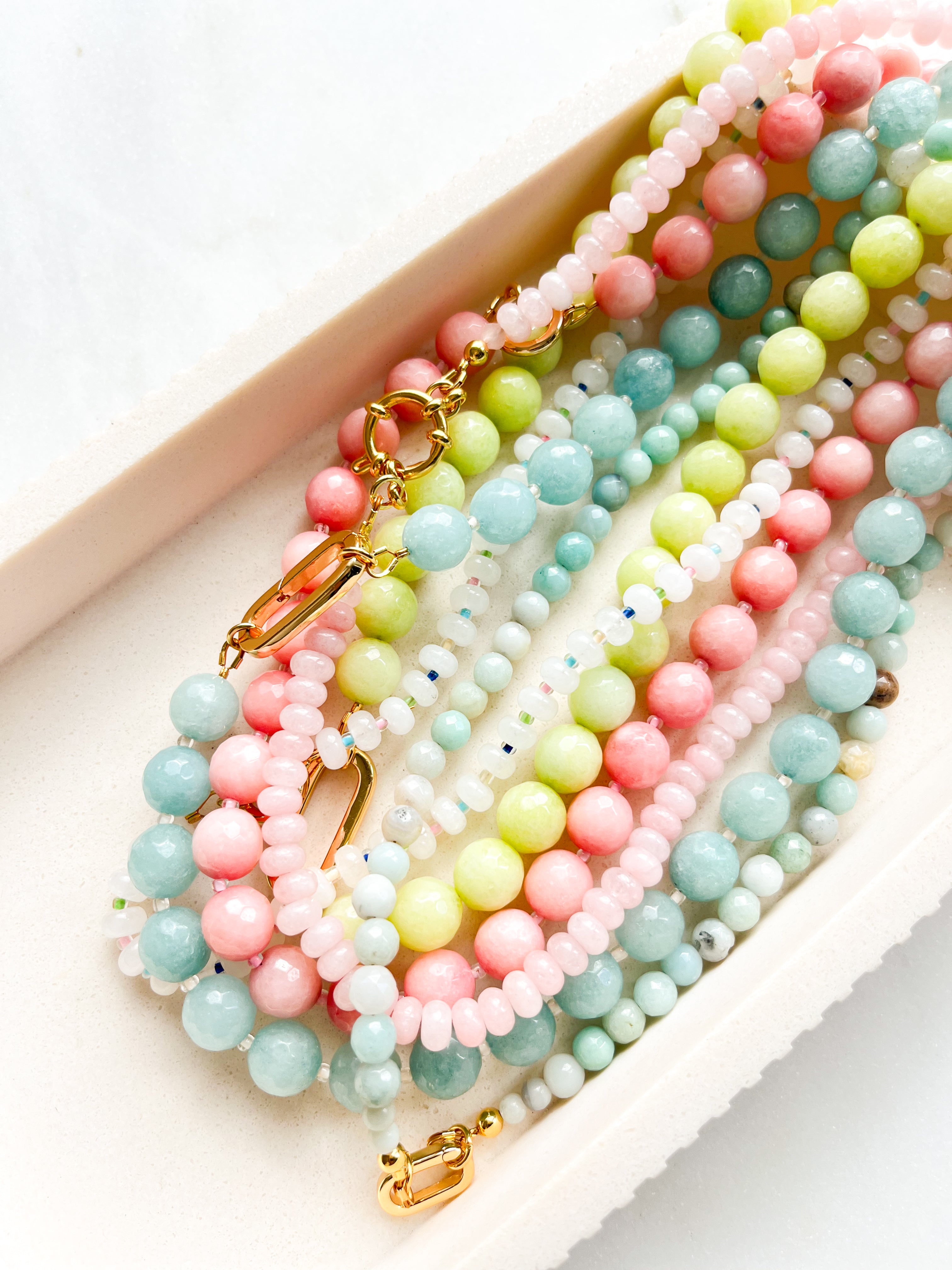 Beaded Necklace Amazonite Rondelle