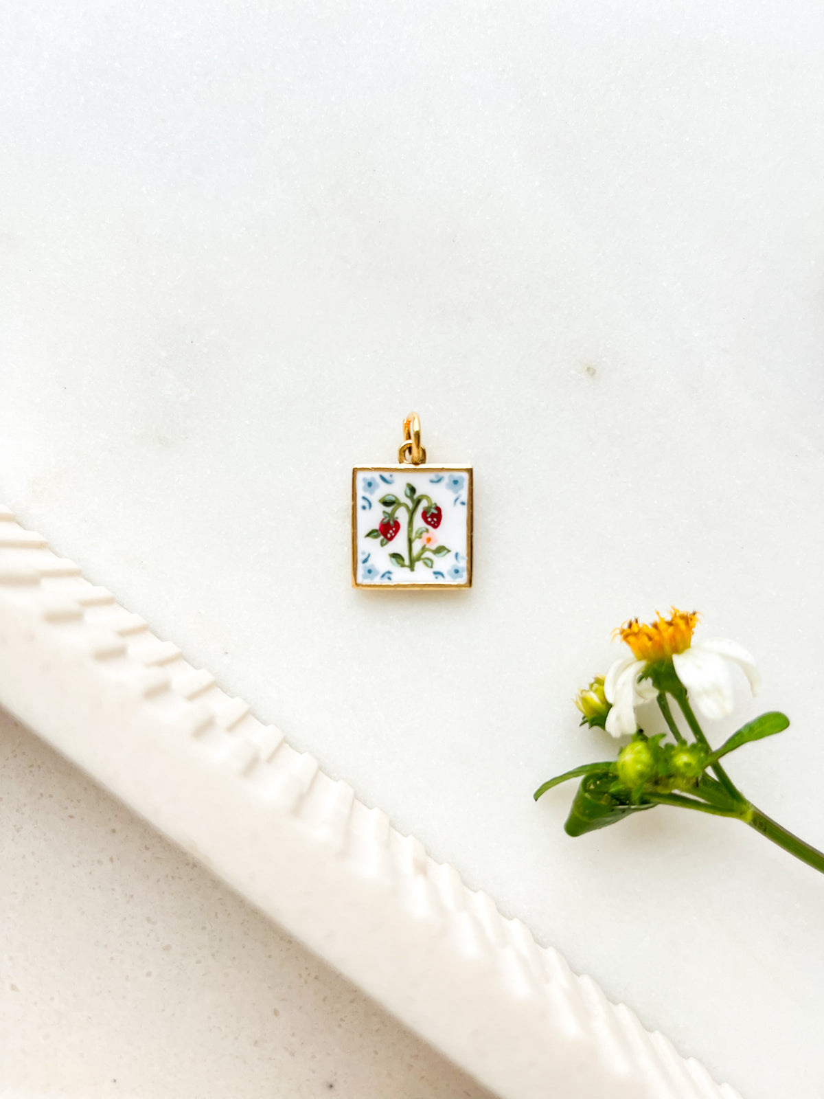 Handpainted Berry Tile Charm