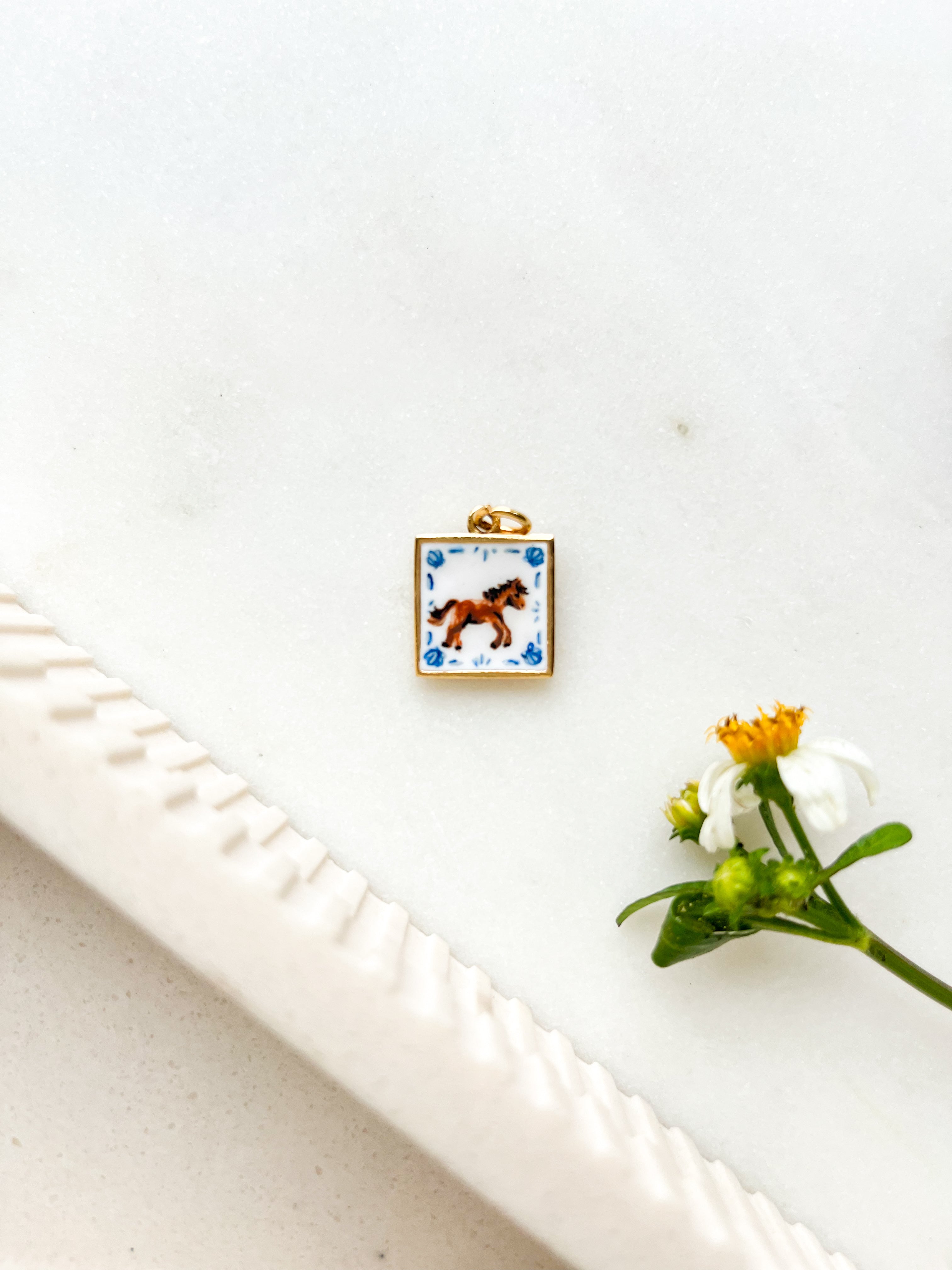 Handpainted Horse Tile Charm