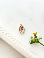 Handpainted Charm Red Rose