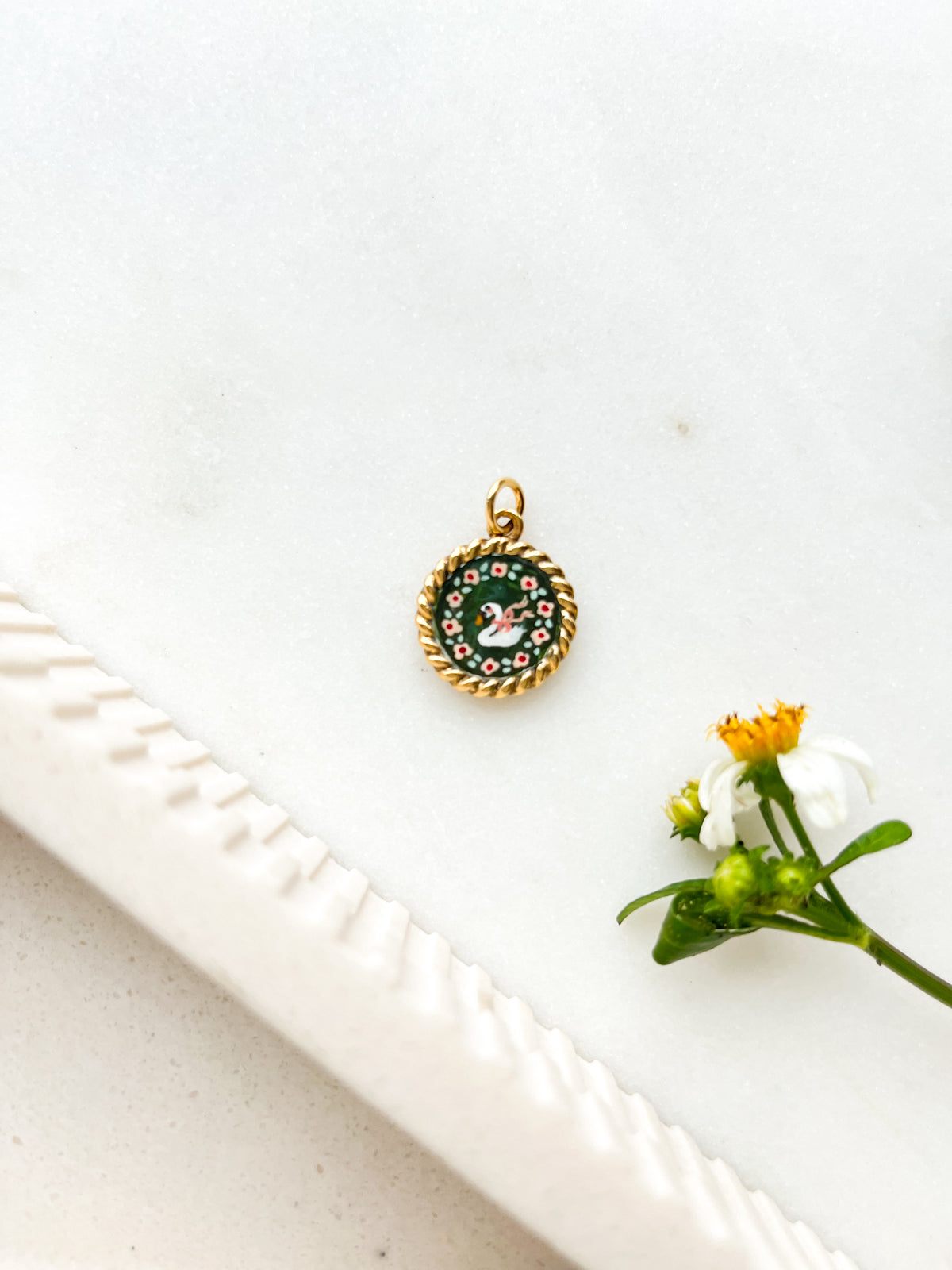 Handpainted Swan Bow Charm