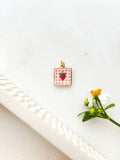 Handpainted Charm Gingham Berry