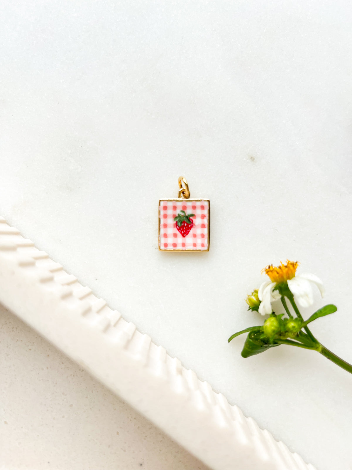 Handpainted Charm Gingham Berry