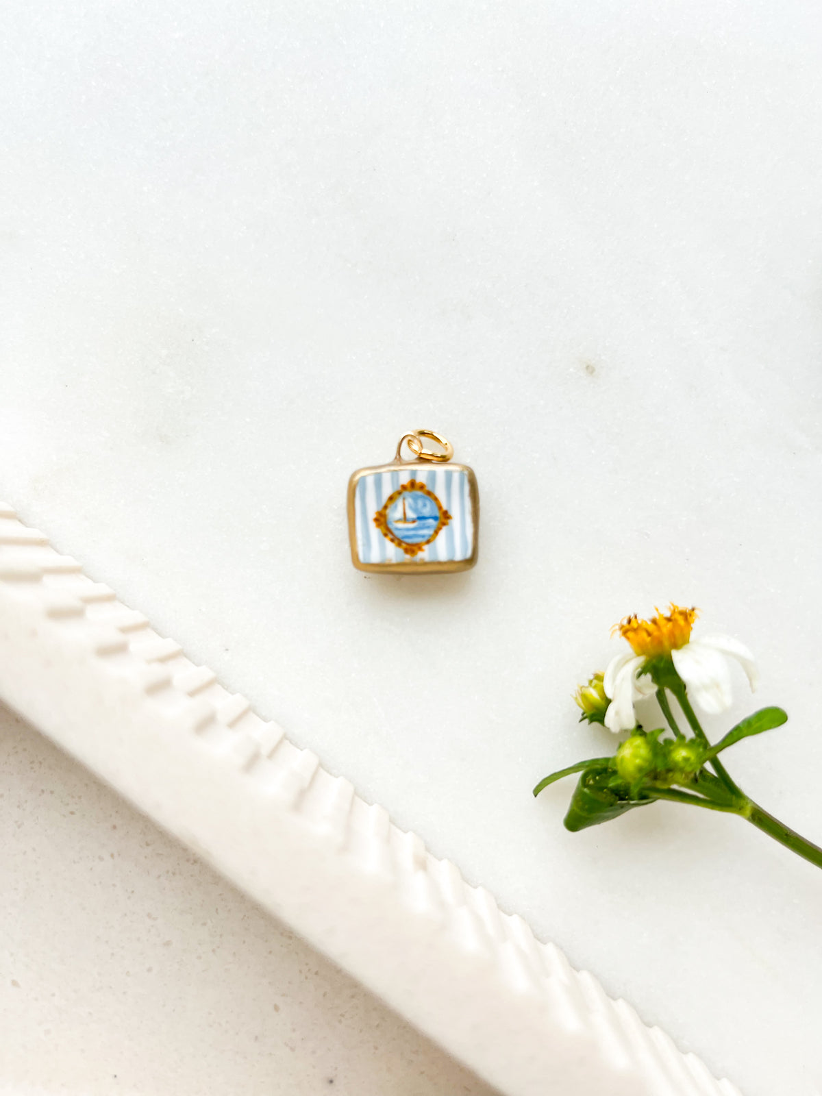 Handpainted Charm Sailboat Frame