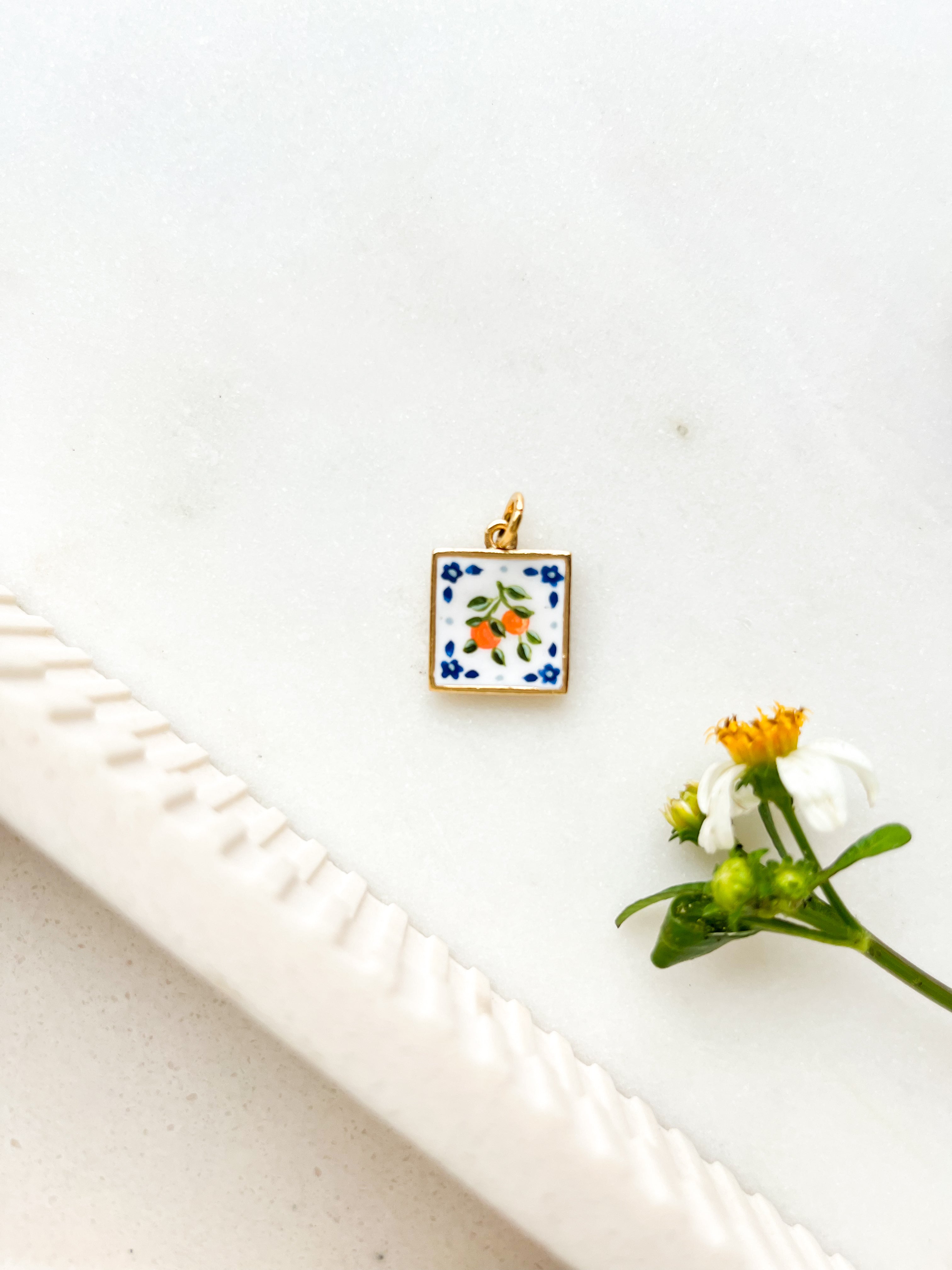 Handpainted Charm Oranges Tile