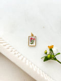 Handpainted Striped Roses Charm