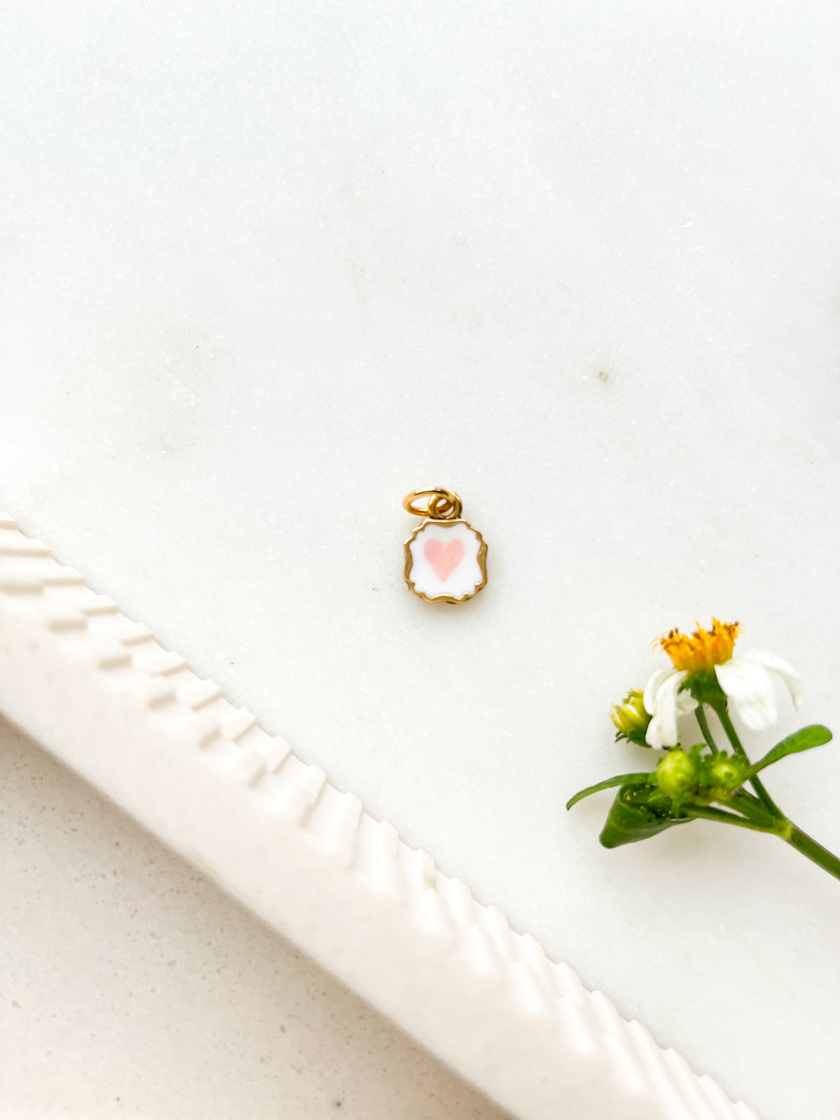 Handpainted Charm Lil Pink Heart