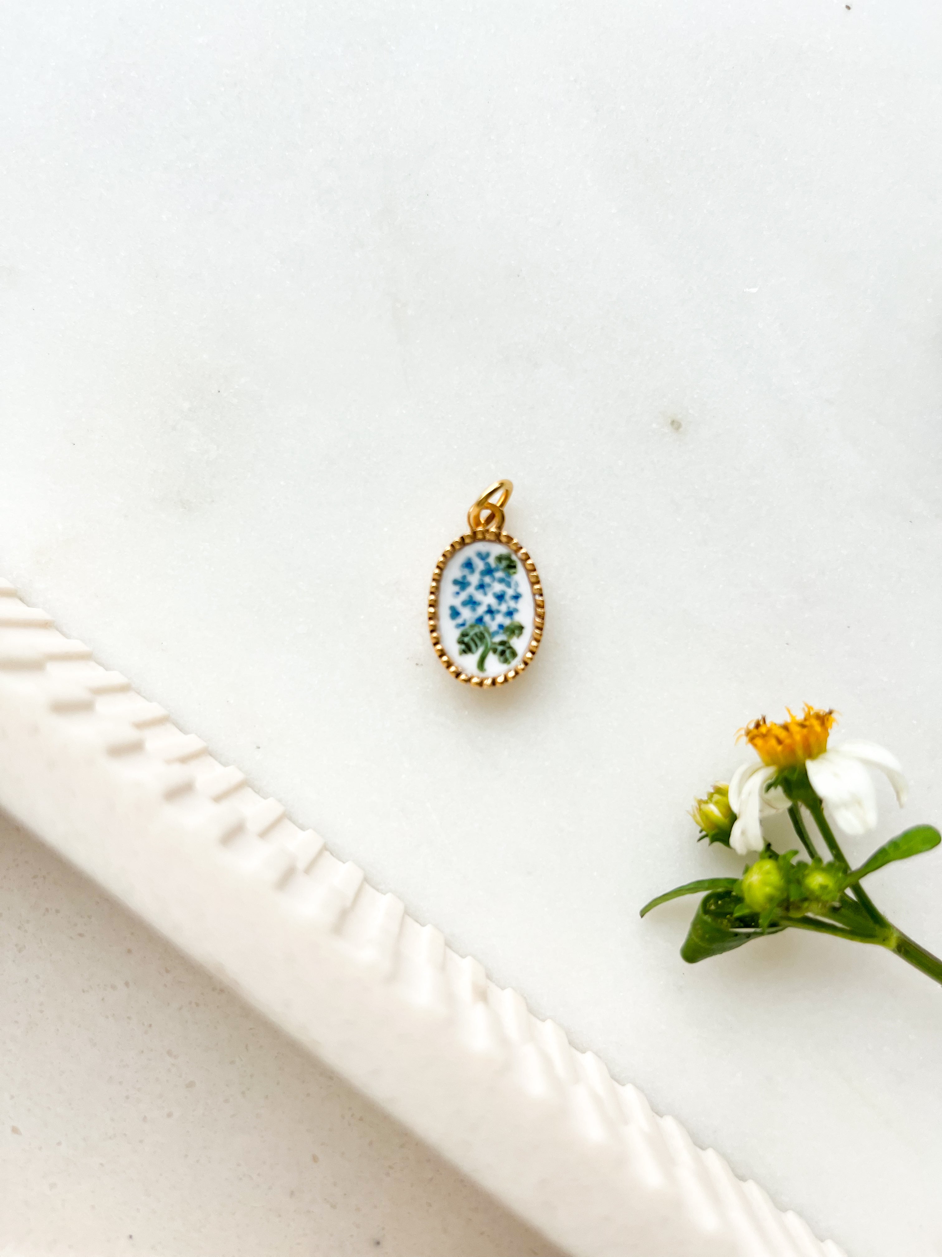 Handpainted Hydrangea Charm
