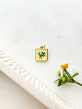 Handpainted Blueberry Gingham Charm