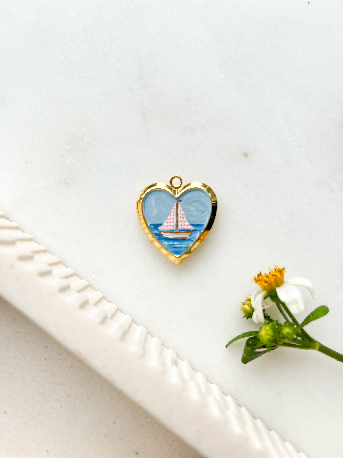 Handpainted Sailboat Locket