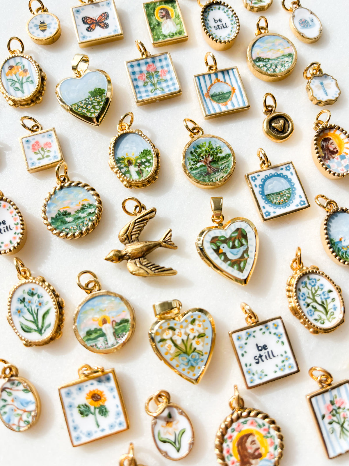 Handpainted Charm Be Still Roses
