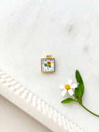 Handpainted Charm Sunflower Tile