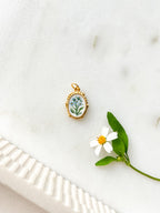 Handpainted Charm Forget Me Not