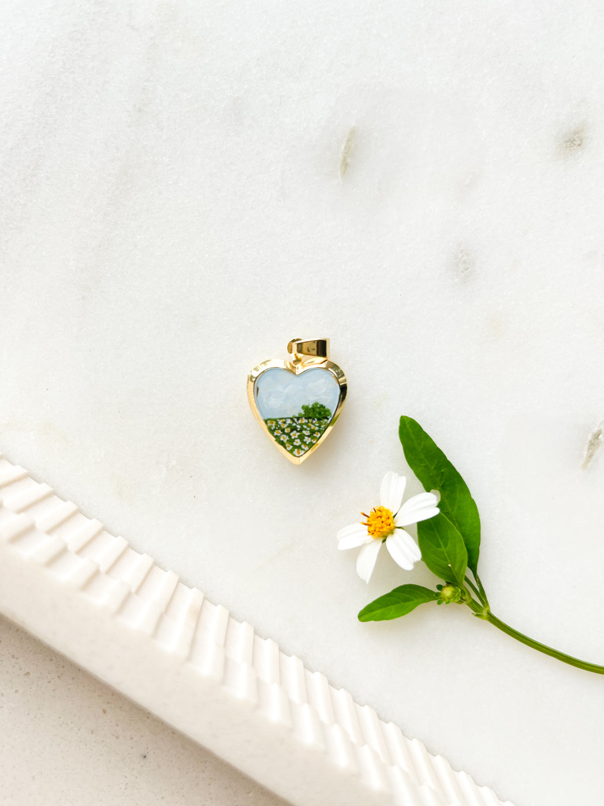 Handpainted Charm Lily Field Locket