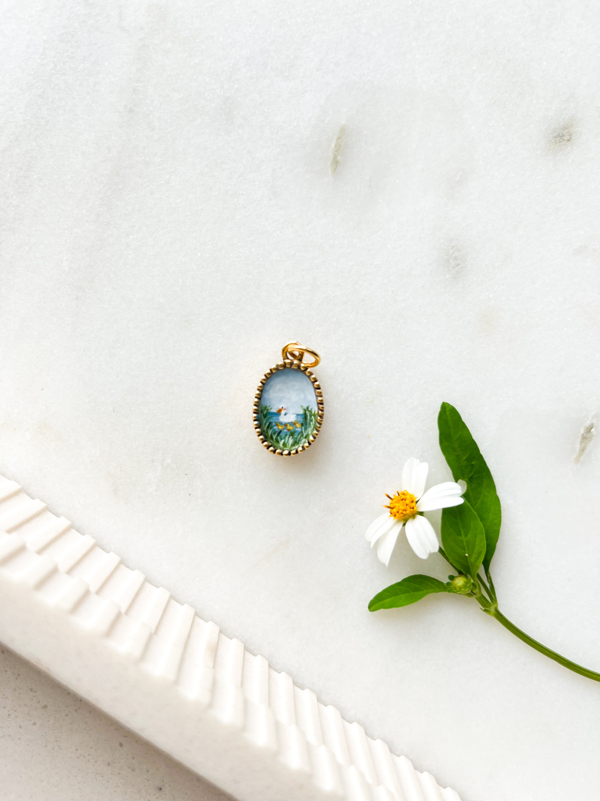 Handpainted Charm Mama Bird