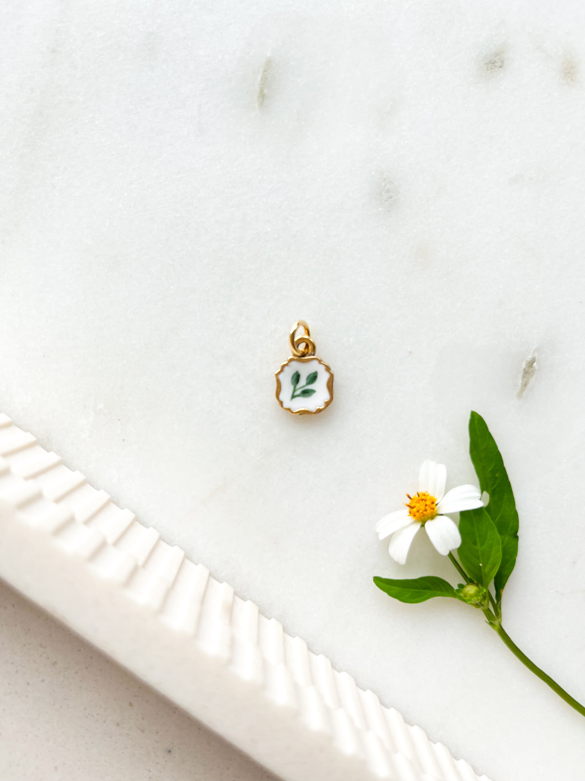 Handpainted Charm Lil Leaf
